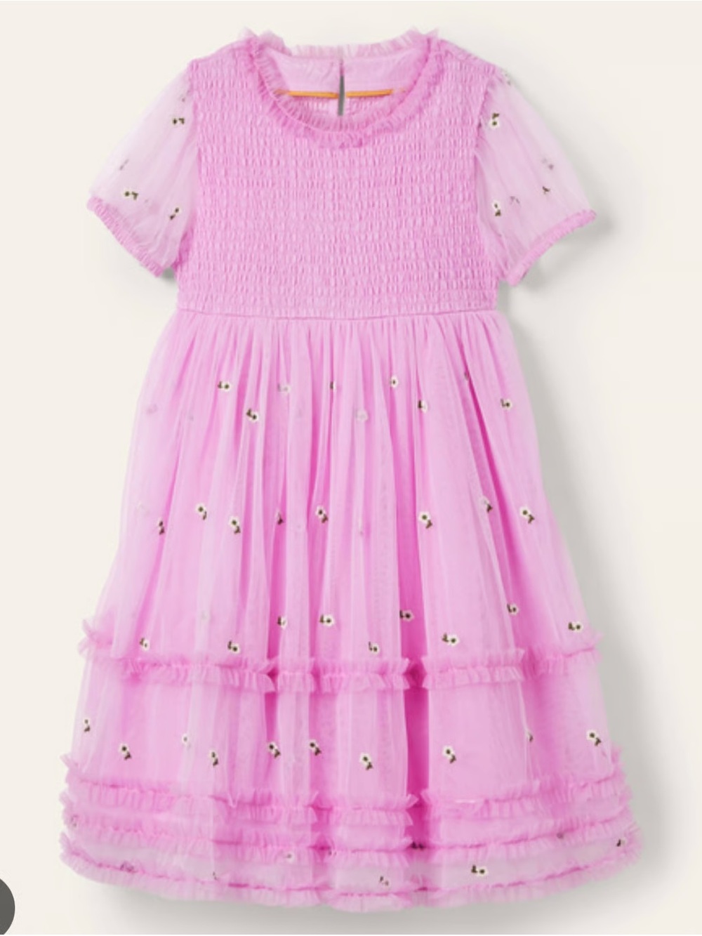Mini Boden Lilac Tulle Dress with Daisy Appliqués